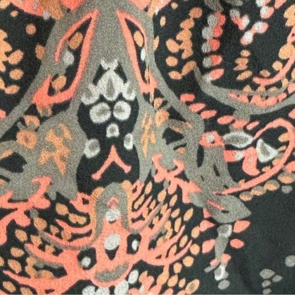 Free People Cropped Boho Flounce Ruffle Strapless Tube Top XS Black Coral Grey - Picture 9 of 14